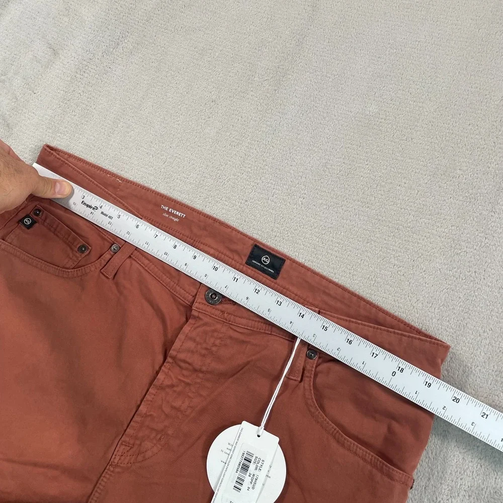 AG Adriano Goldschmied Everett Slim Straight‎ Jeans 38x35 Worn Copper NWT $188